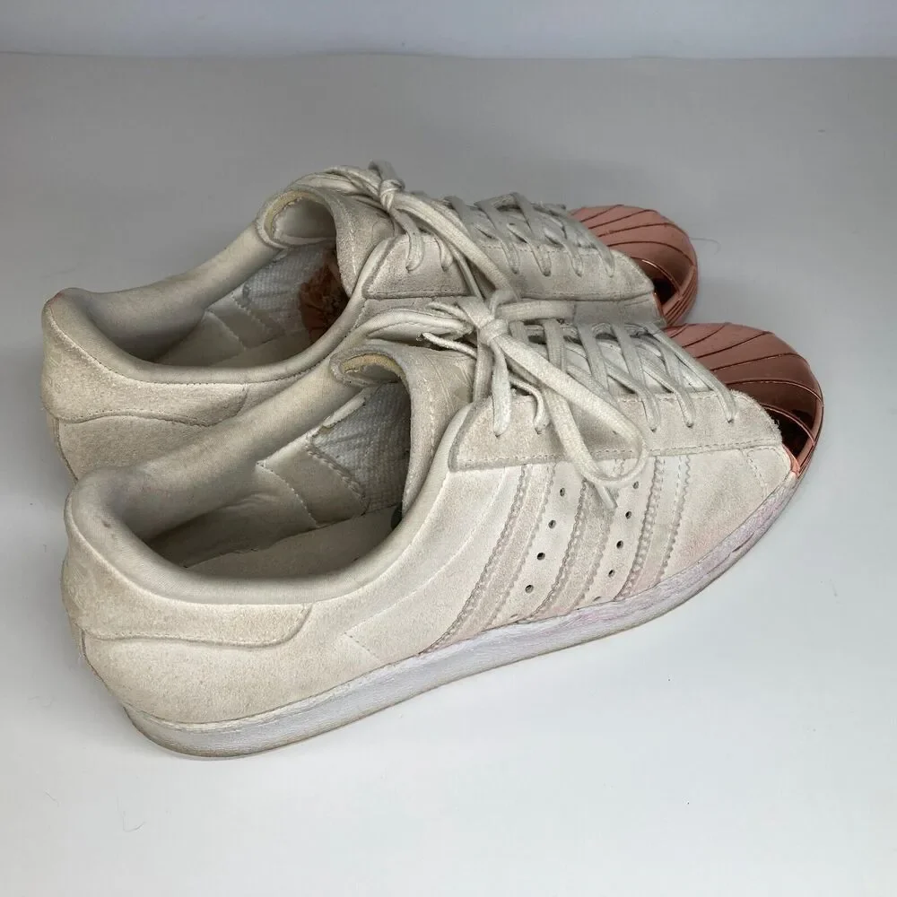 Adidas Superstar 80's Copper Cap Toe Suede Off White Sneakers Womens Size 7.5